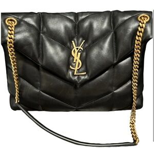 *SOLD* YSL Medium Lou Puffer Bag , black with gold silverware. Used twice
